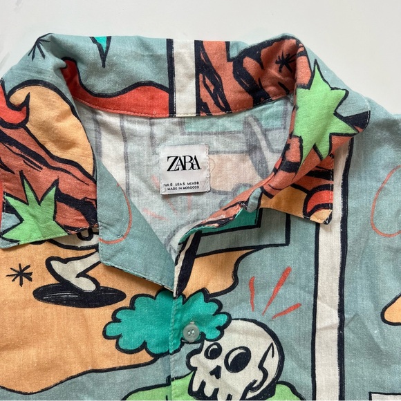 **Very Rare** Collectible Comic Book Print Zara Shirt Men’s - Picture 5 of 6